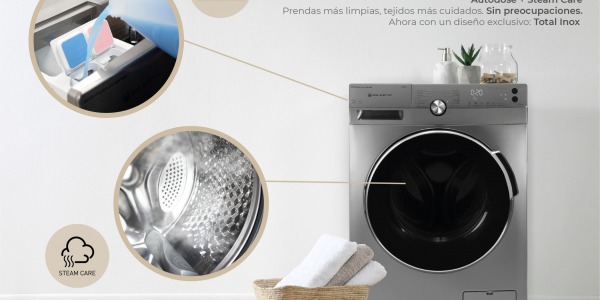 Eas Electric amplía su gama Steam Care con una lavadora con un gran diseño de acero inoxidable y el sistema AutoDose