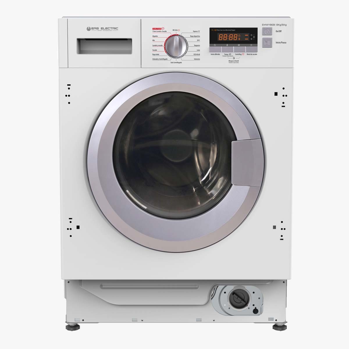 EVVO Lavadora-secadora integrable i8w6se - 8 Kg lavado/ 6 Kg