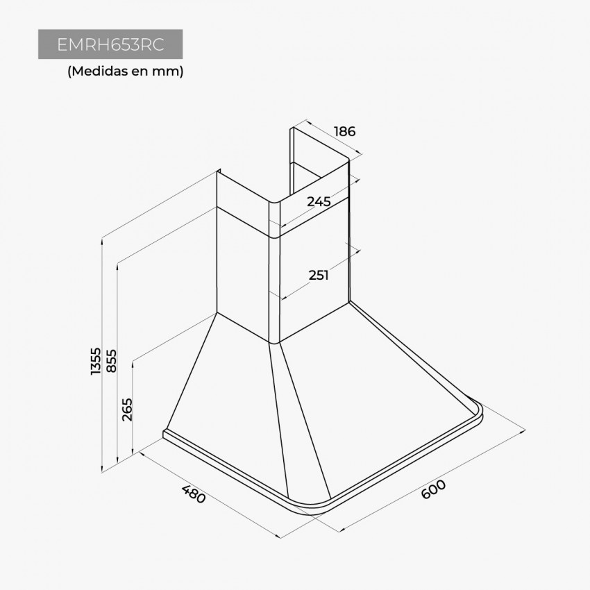 Campana de pared estilo rústico 60 cm...