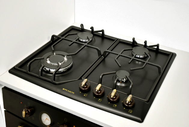 Cocina de Gas estilo rústico 60 cm Negra