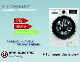 Eas Electric amplía su gama Excellent con una lavadora de 12 kg para cubrir la demanda de máquinas de gran capacidad
